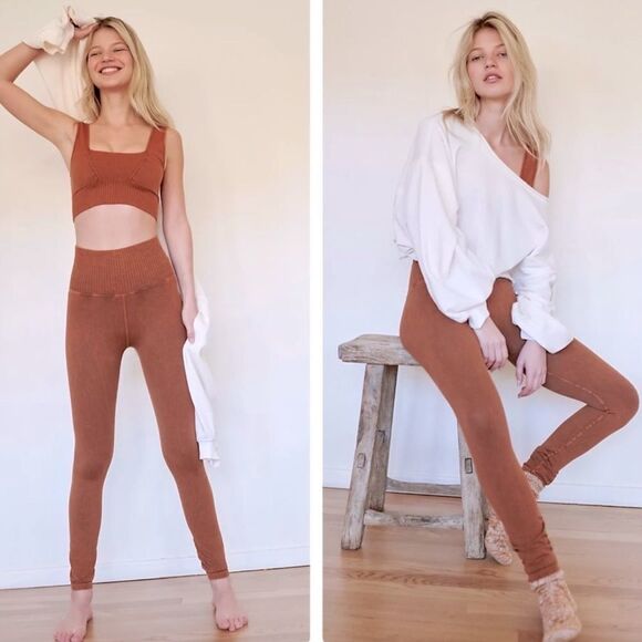 FP Movement Good Karma High Rise Leggings in Toasted Coconut - Picture 1 of 12